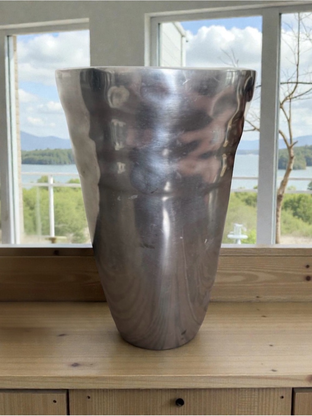 Pottery Barn Rippled Aluminum Vase